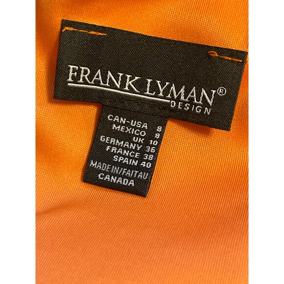 Frank Lyman Faux Suede Sleeveless Sheath Dress Zipper Accent Orange Size 8 - Picture 5 of 5